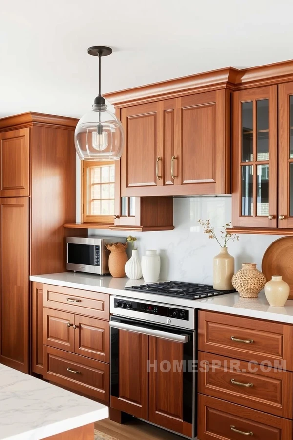 Warm Chic Kitchen with Wood and Marble