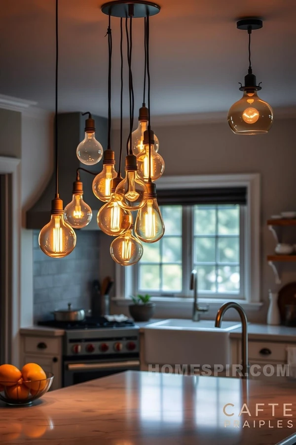 Warm Glow from Chic Kitchen Lighting