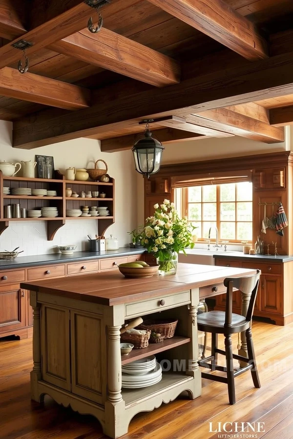 Warm Lighting in Cozy Victorian Kitchen