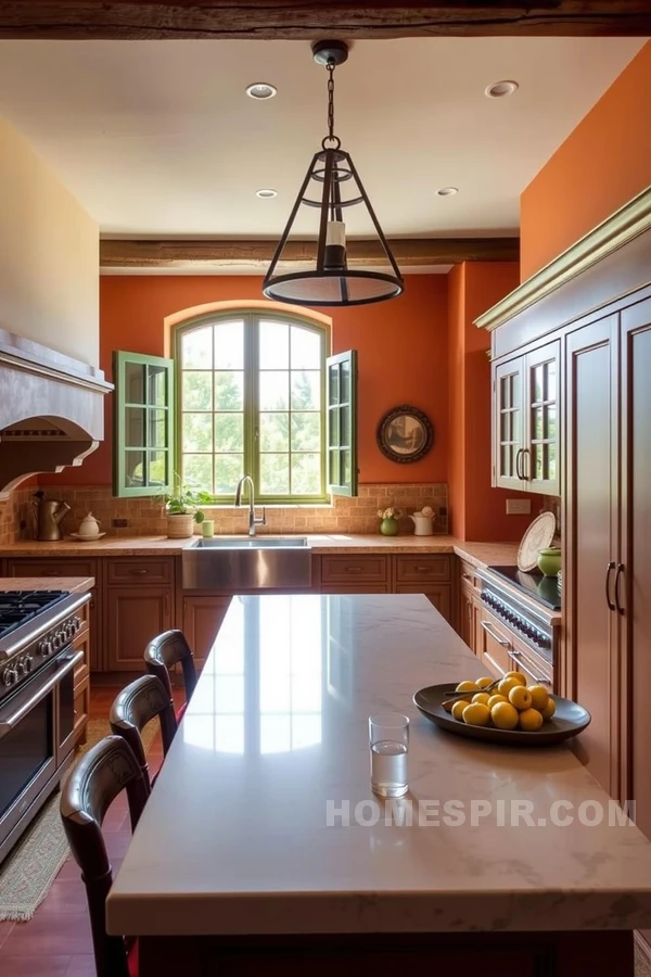 Warm Terracotta and Olive Kitchen Design