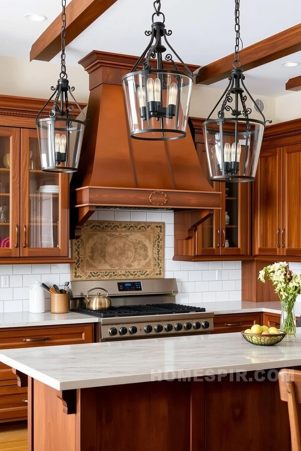 Warm Walnut Wood Craftsman Kitchen Design