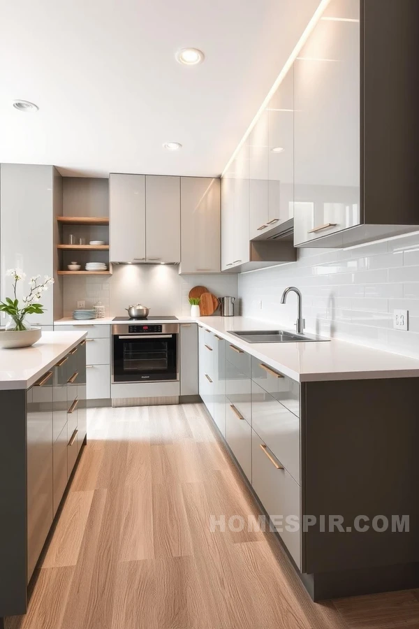 Warm Wood Accents in Modern Kitchen