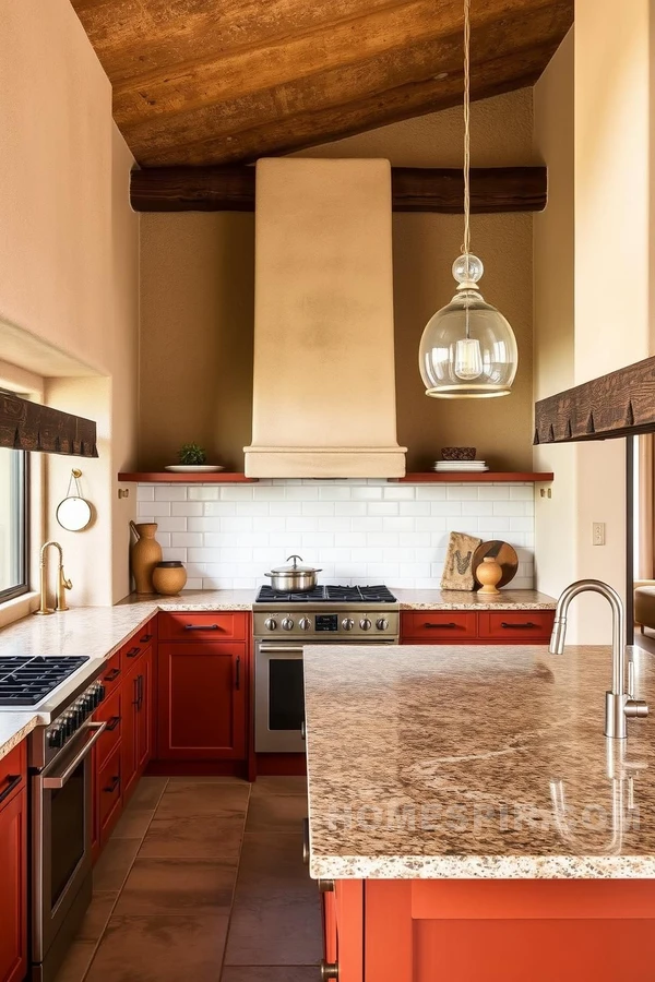 Warmth in Modern Adobe Kitchen