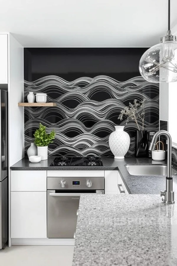 Water Inspired Monochrome Kitchen