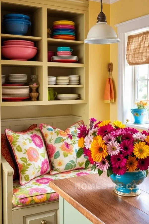 Welcoming Kitchen Nook with Colorful Accessories