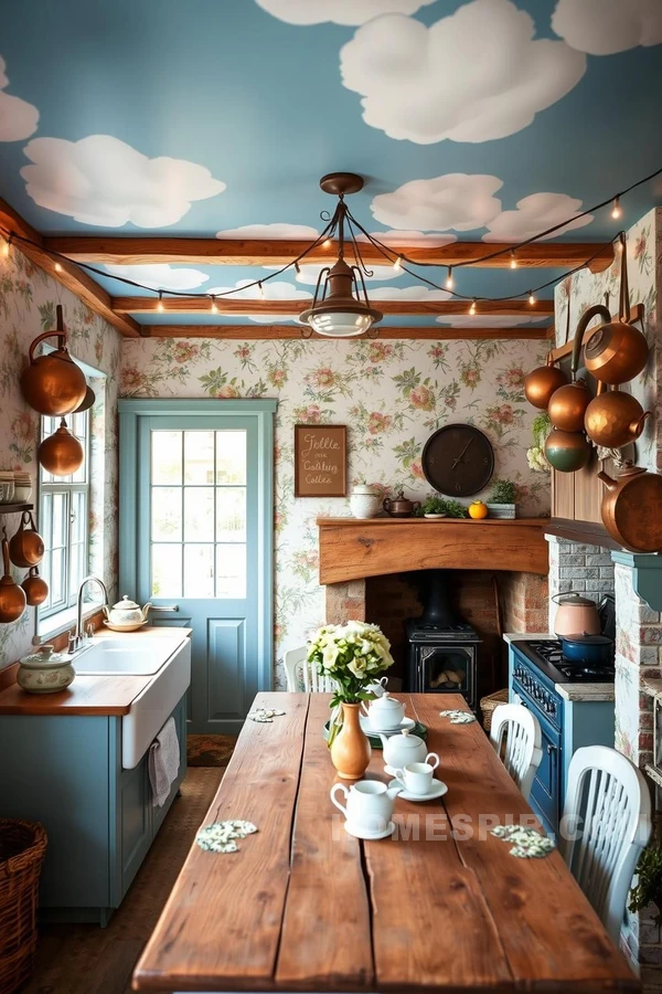 Whimsical Cottage with Mismatched Tea Cups