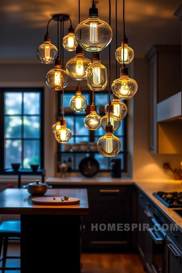 Whimsical Lighting in Chic Kitchen Design