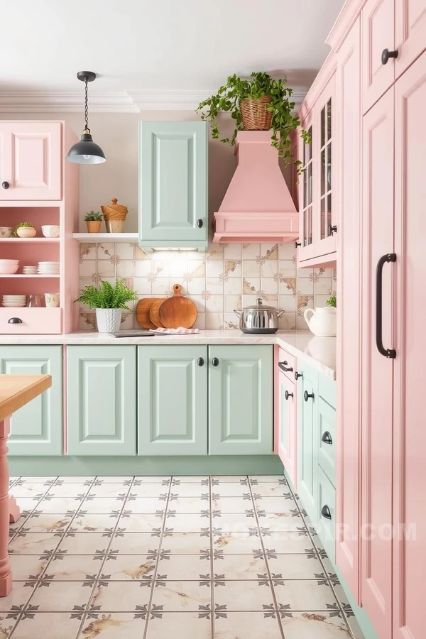 Whimsical Mediterranean Kitchen with Soft Pastel Tones