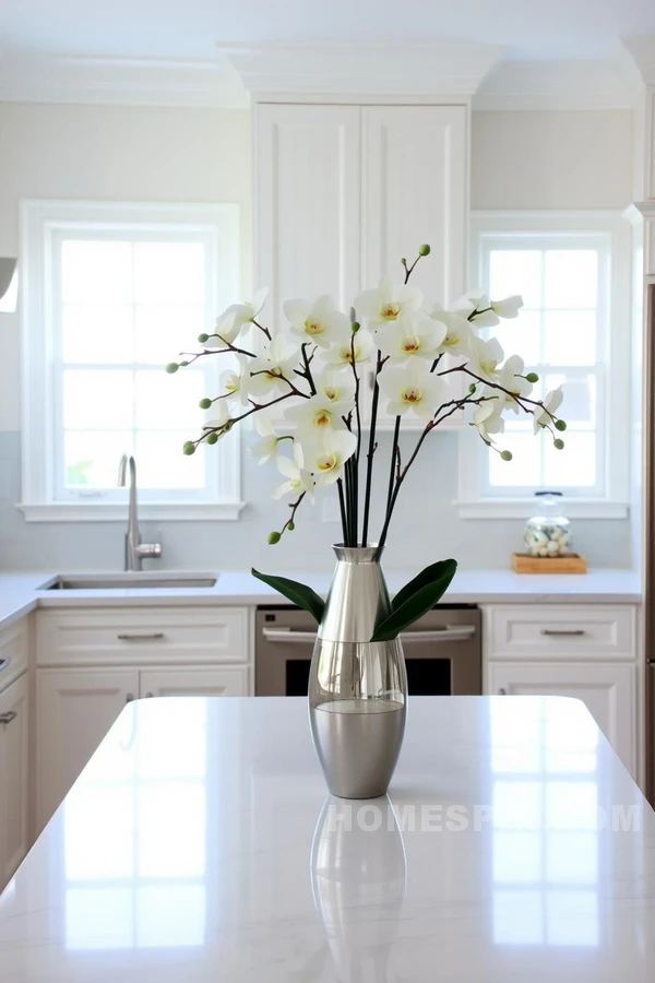 White Base Kitchen with Silver Elegance