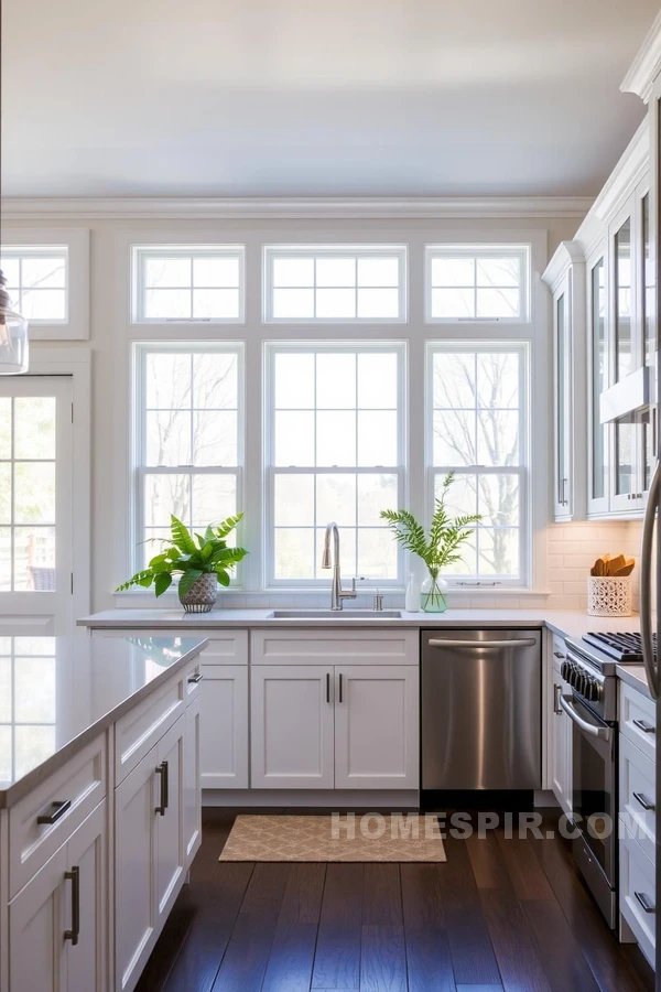 White Cabinetry with Glass Accents