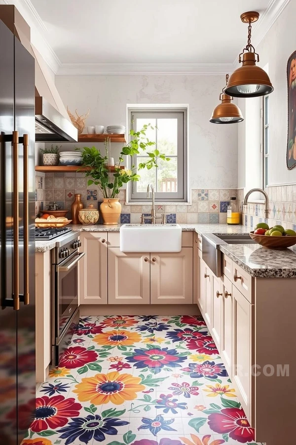 Whitewashed Walls and Bold Floor Balance