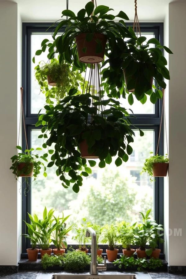 Window Sill Herb Garden in Kitchen