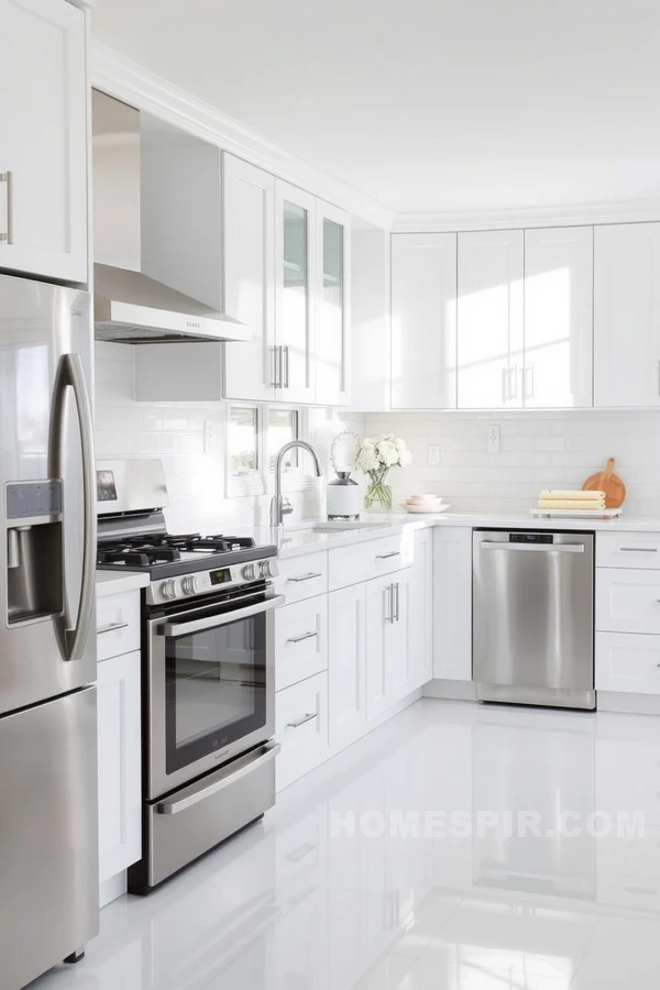 Winter White Kitchen with Frosted Elements