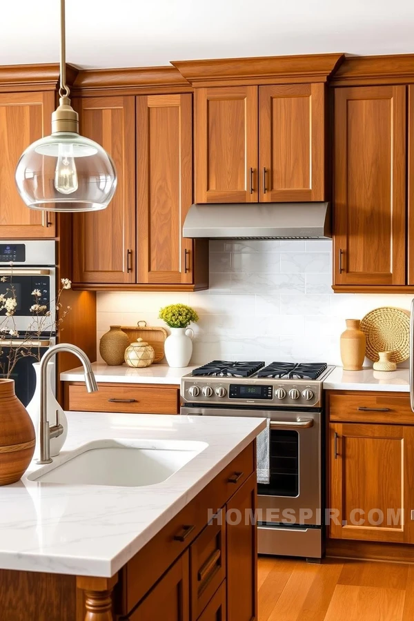 Wood Cabinetry in Chic Modern Kitchen