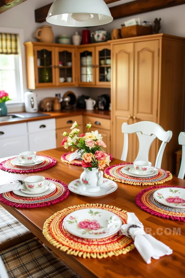 Wooden Table with Bright Cottage Details