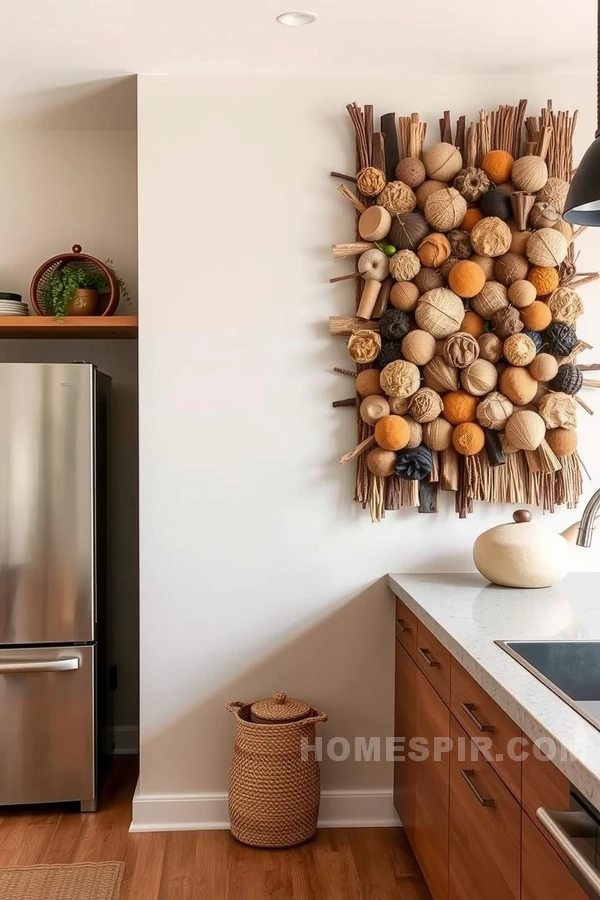 Woven Art Piece Adds Texture to Kitchen