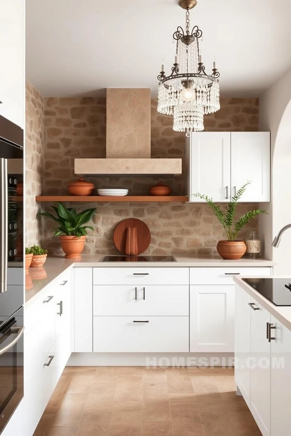 Wrought Iron Accents in Sleek Mediterranean Kitchen