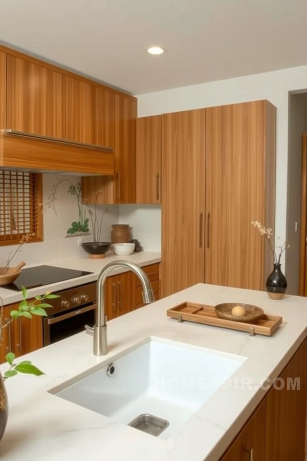 Zen Garden Elements in Tranquil Kitchen Space