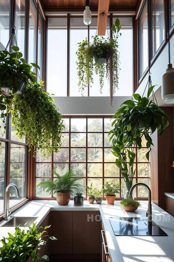 Zen Herb Garden and Hanging Plants