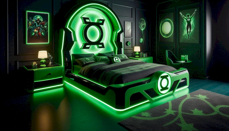 Green Lantern Inspired Bedrooms Homespir Featured