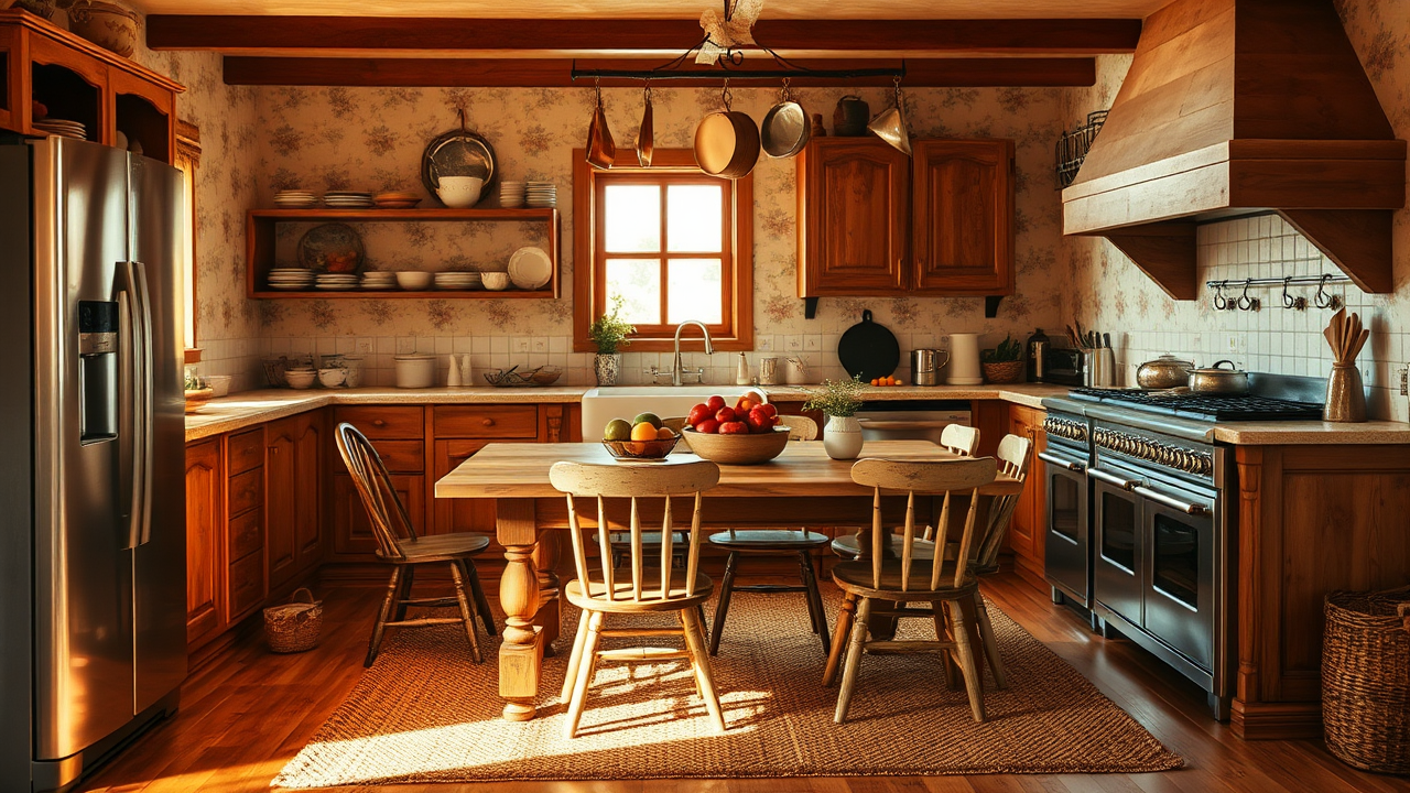 Add Warmth with Vintage Decor in a Country Style Kitchen