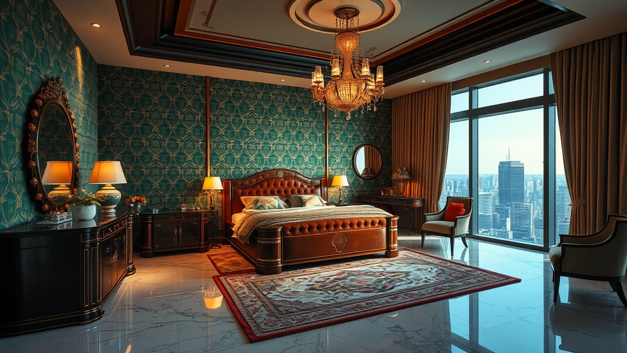 Art Deco Style Bedroom Statement of Luxury