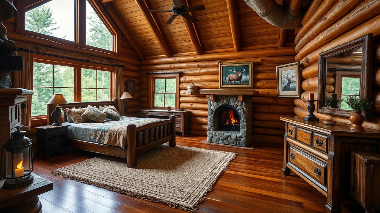 Decorating a Log Cabin Bedroom