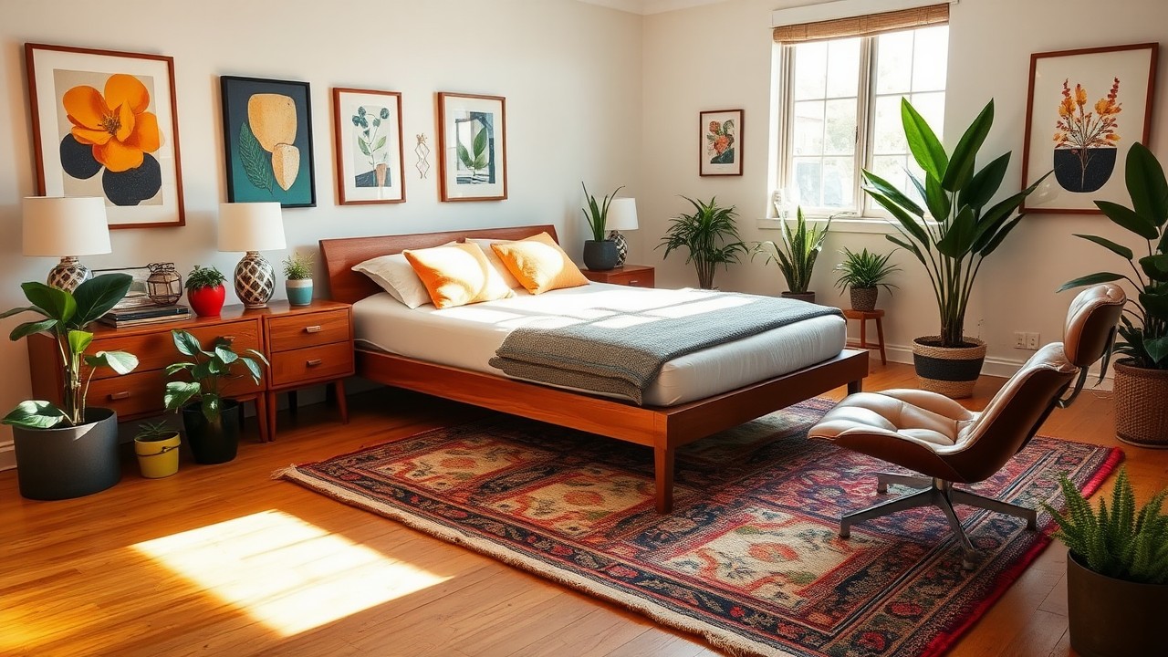 Eclectic Mid-Century Bedroom