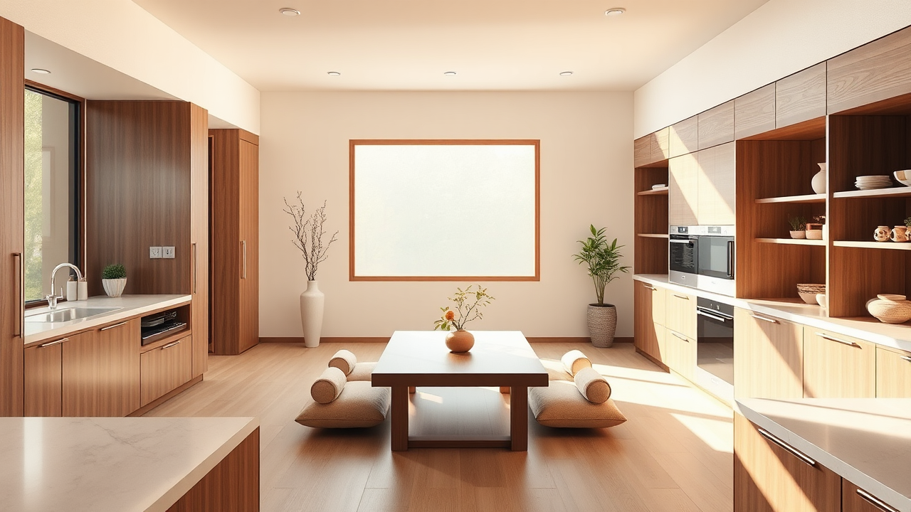 How to Use Clean Lines for a Calm and Functional Japanese Kitchen