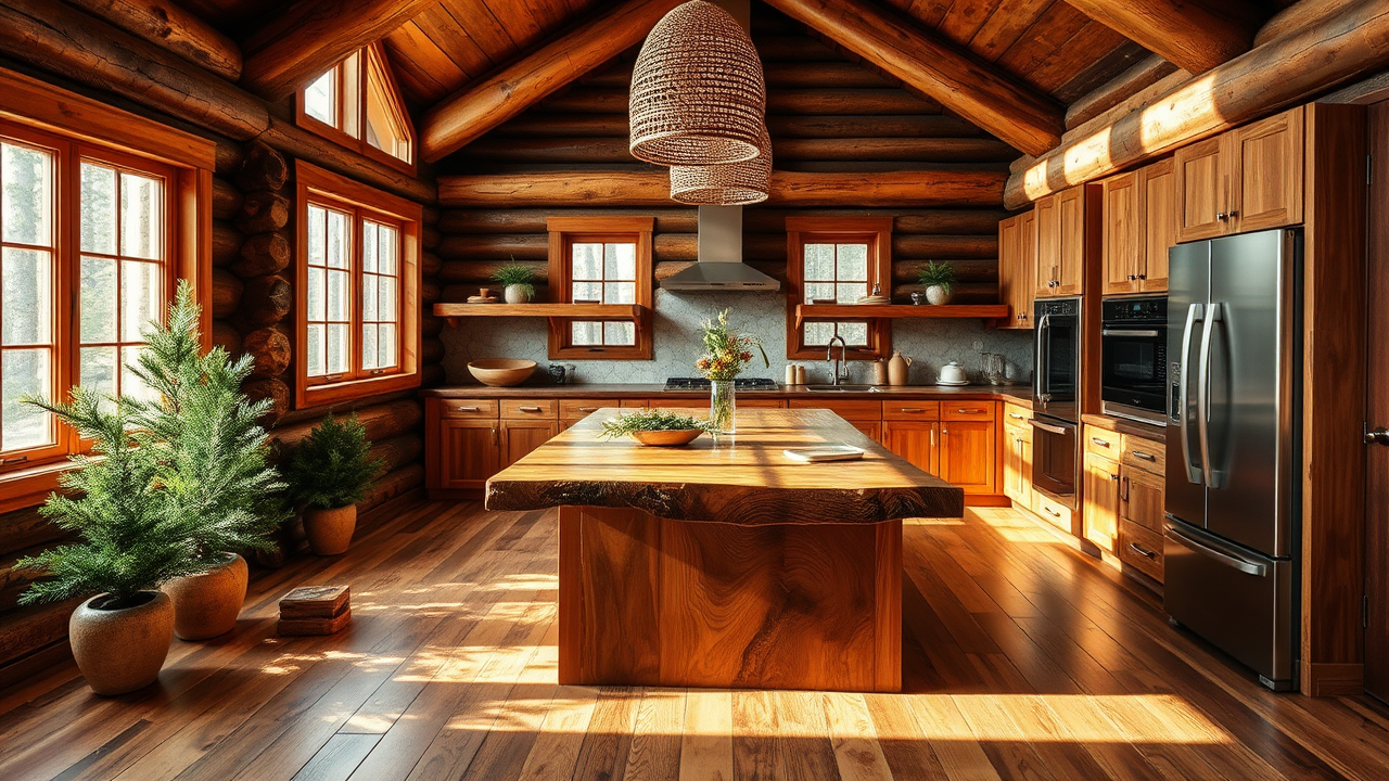 Incorporate Natural Elements in Your Log Home Kitchen