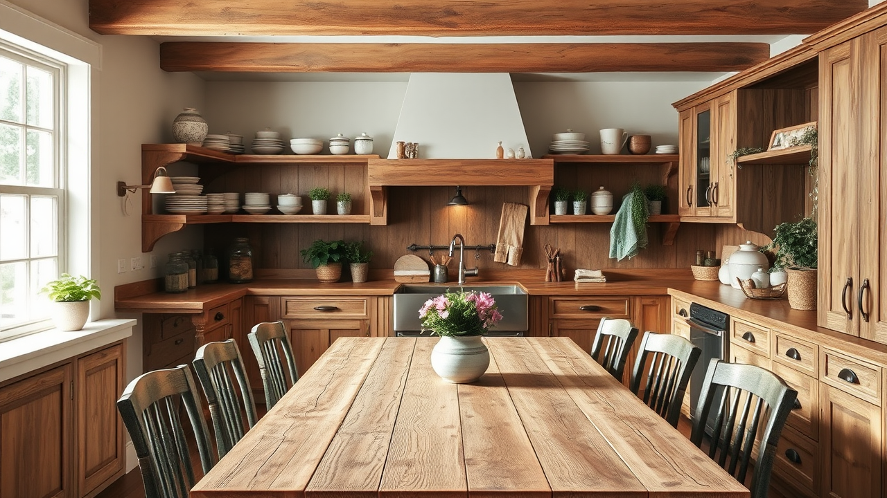 Incorporate Reclaimed Wood for a Charming Farmhouse Kitchen