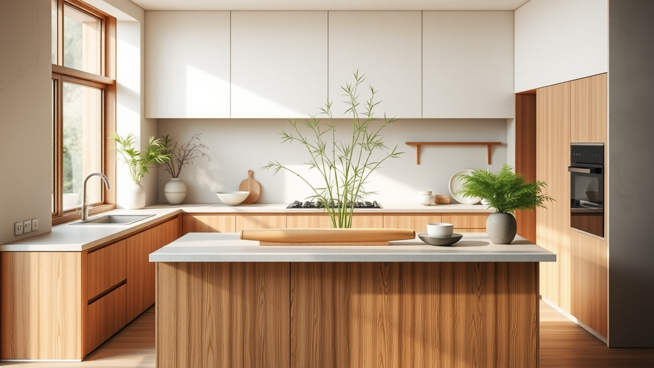 Incorporating Natural Materials in a Japanese Kitchen