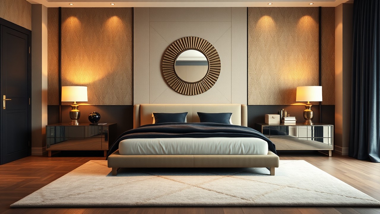 Modern Art Deco Bedroom Glamour Minimalism