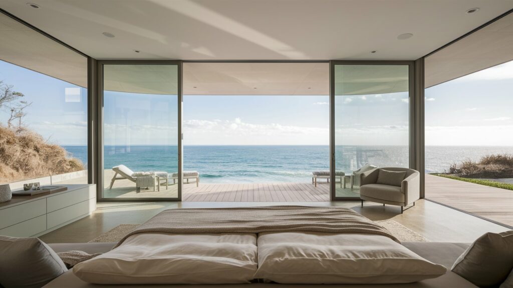 Modern Beach House Master Bedrooms with Ocean Views