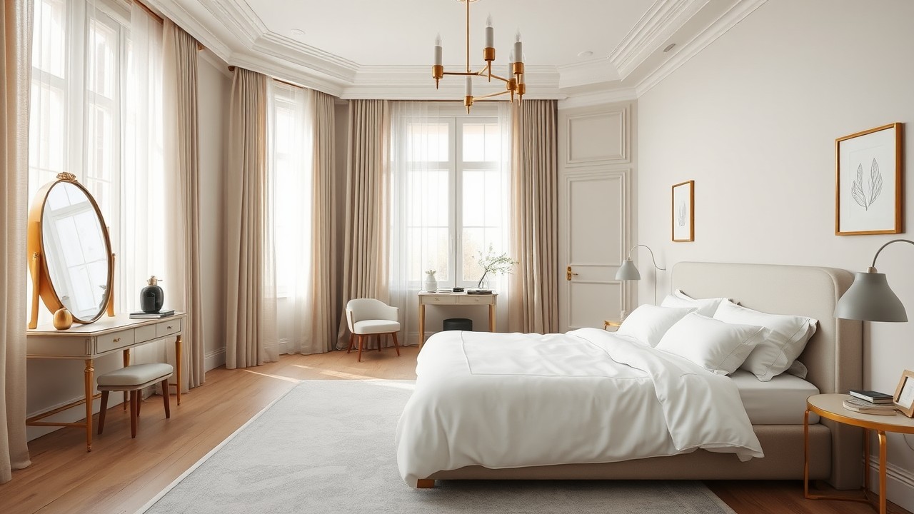 Modern French Style Bedroom Design