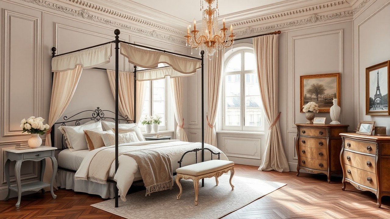 Parisian Chic French Style Bedroom