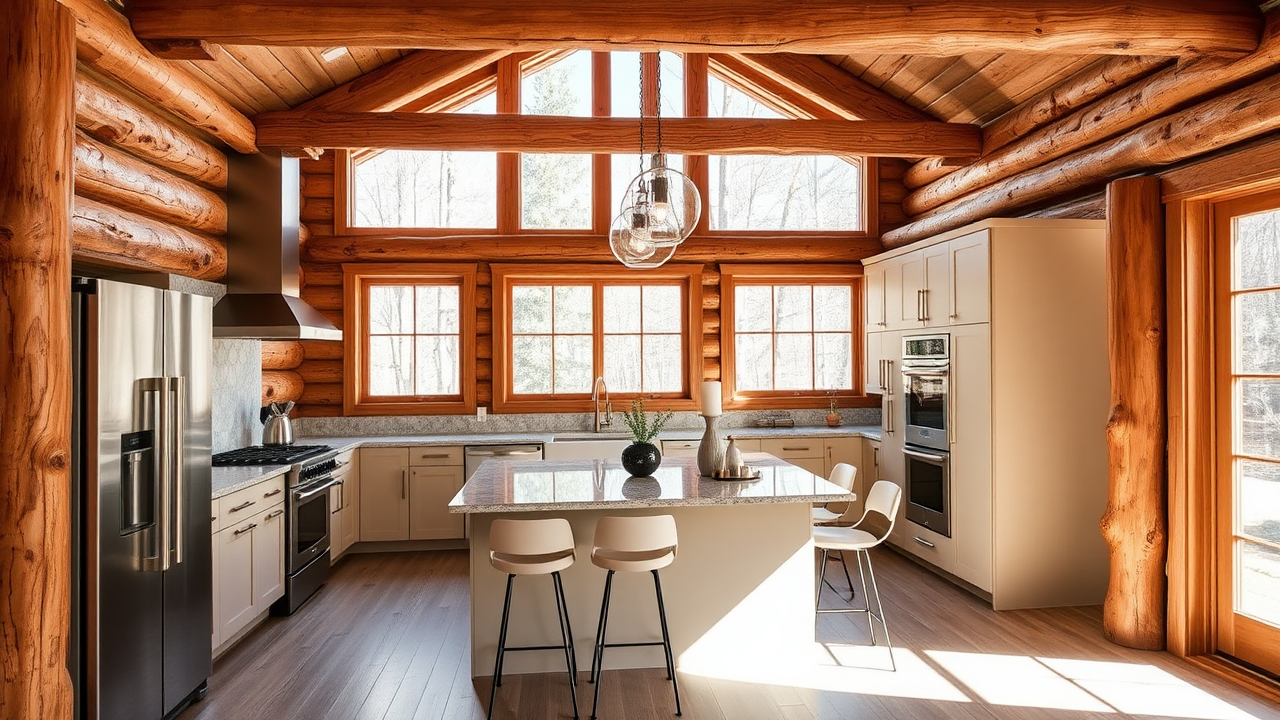 Rustic Yet Modern: Fresh Ideas for a Log Home Kitchen