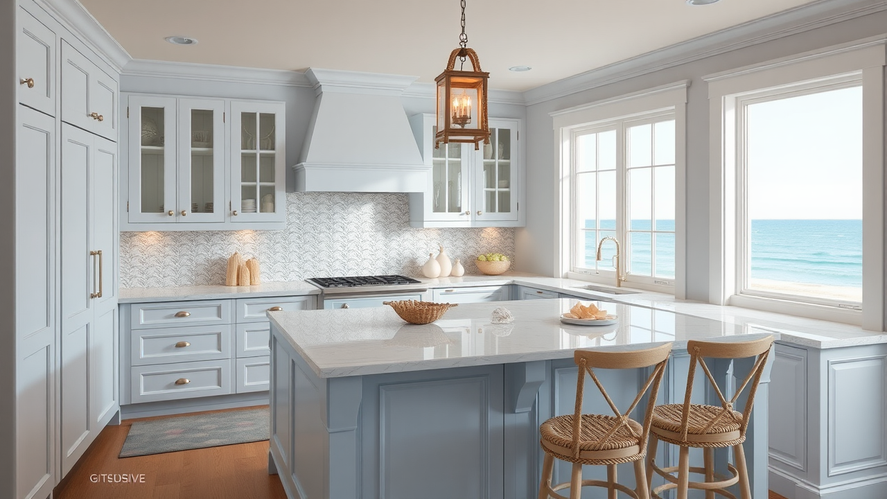 Soft Blues and Whites: The Ideal Palette for a Beach House Kitchen