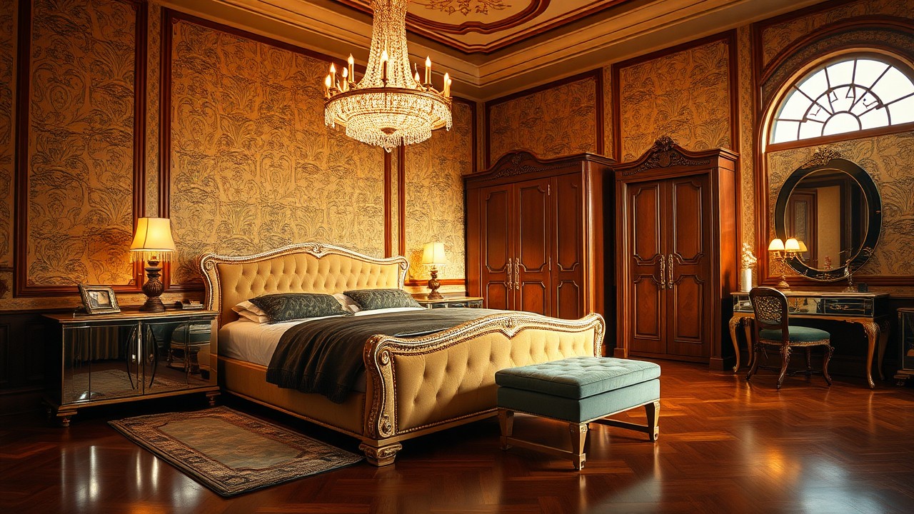 Vintage Art Deco Bedroom Design Old-World Charm