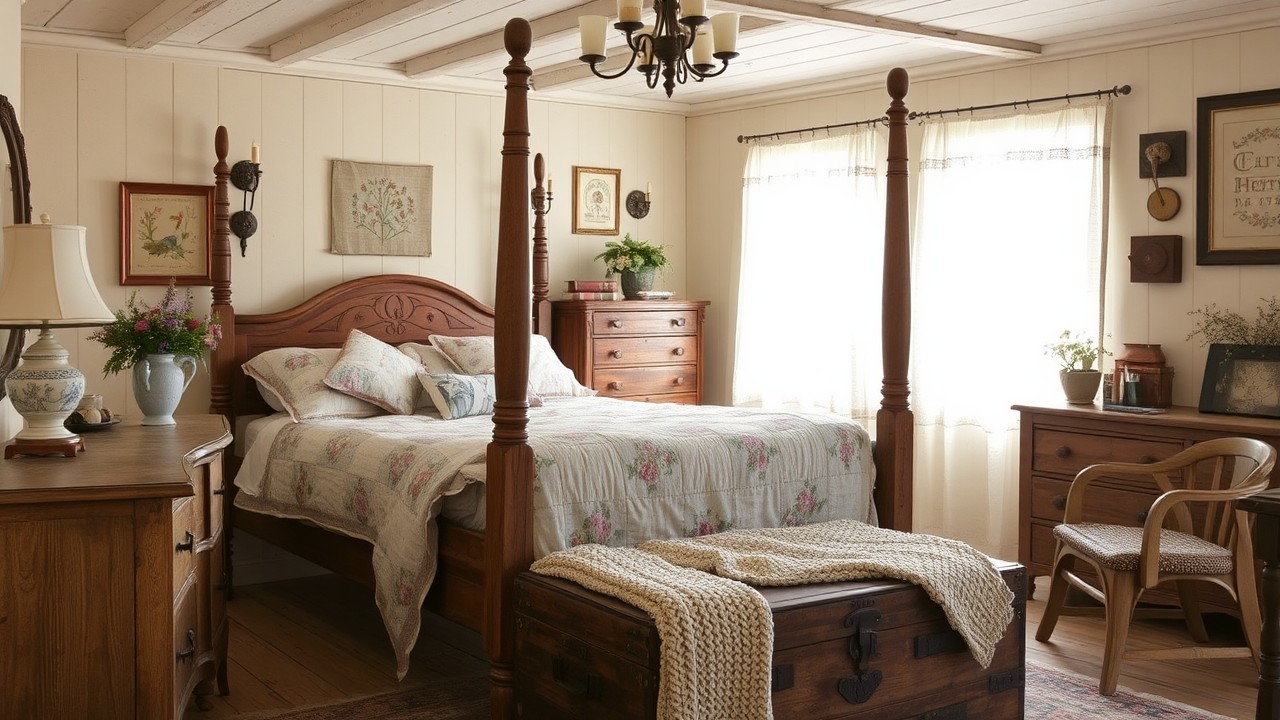 Vintage Farmhouse Bedroom Decor Inspirations