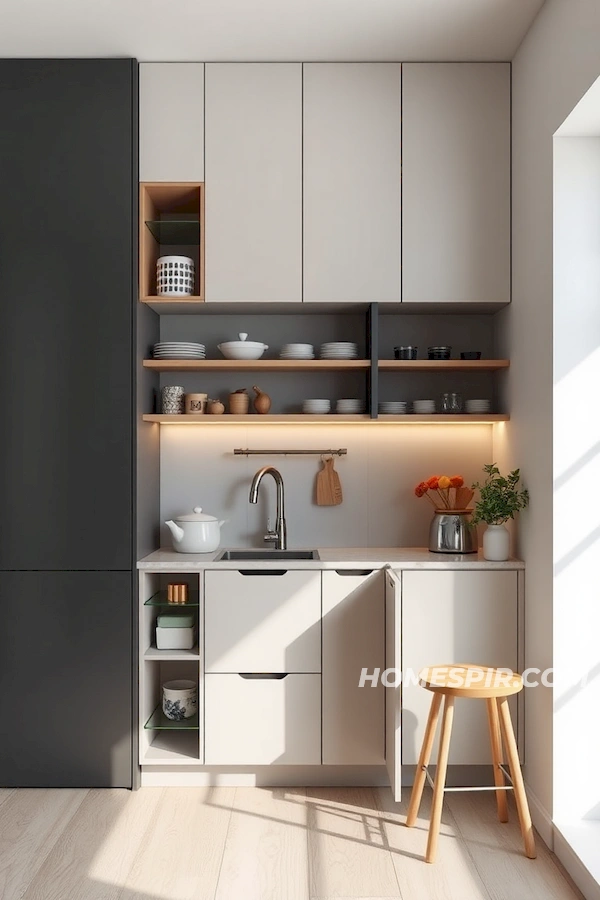 Adaptable Space-Saving Minimalist Kitchen