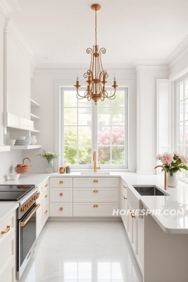 Airy French Kitchen with Elegant Minimalism