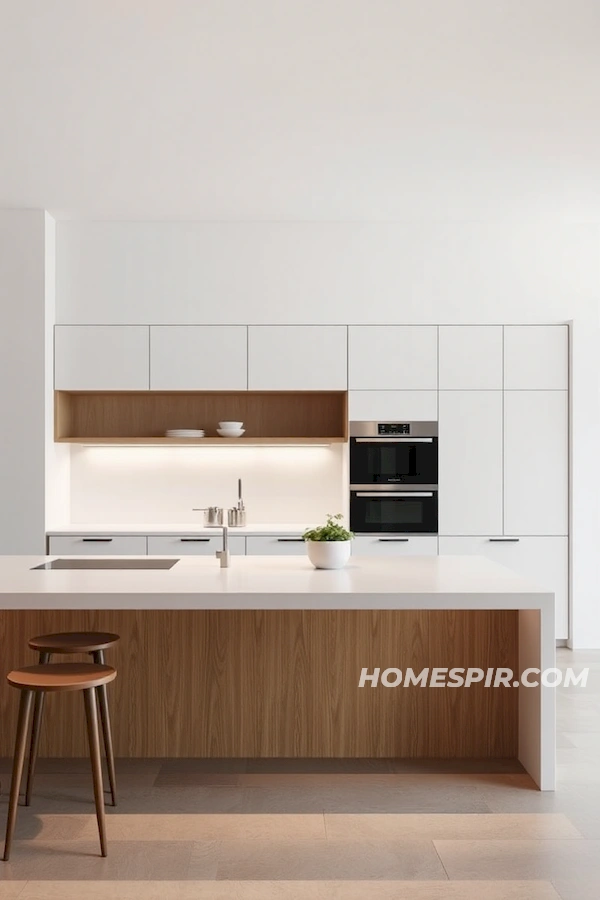 Ambient Light in Minimalist Floating Kitchen