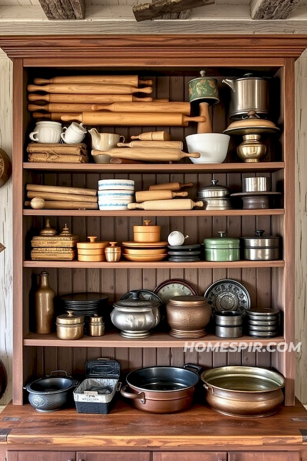 Antique Baking Tools Against Weathered Wood