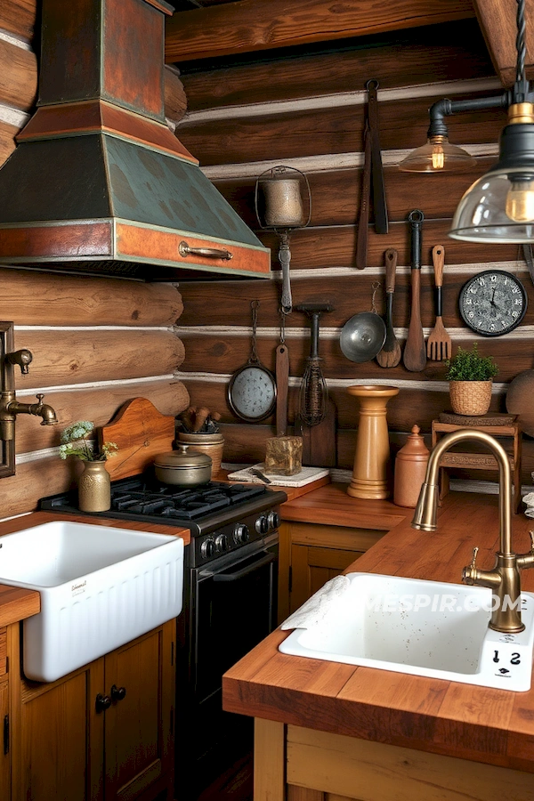 Antique Brass and Copper Kitchen Design