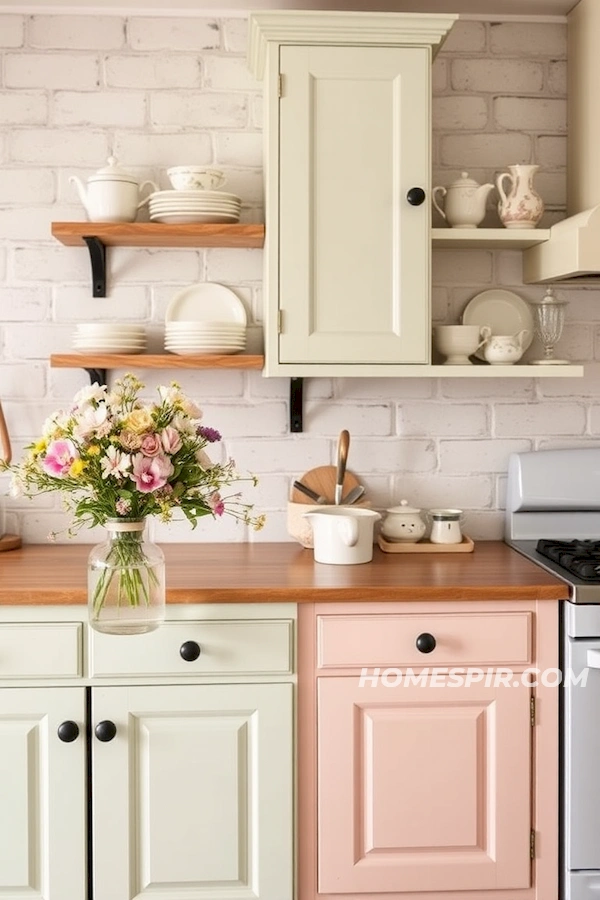 Antique Charm and Pastel Elegance in Kitchen Decor