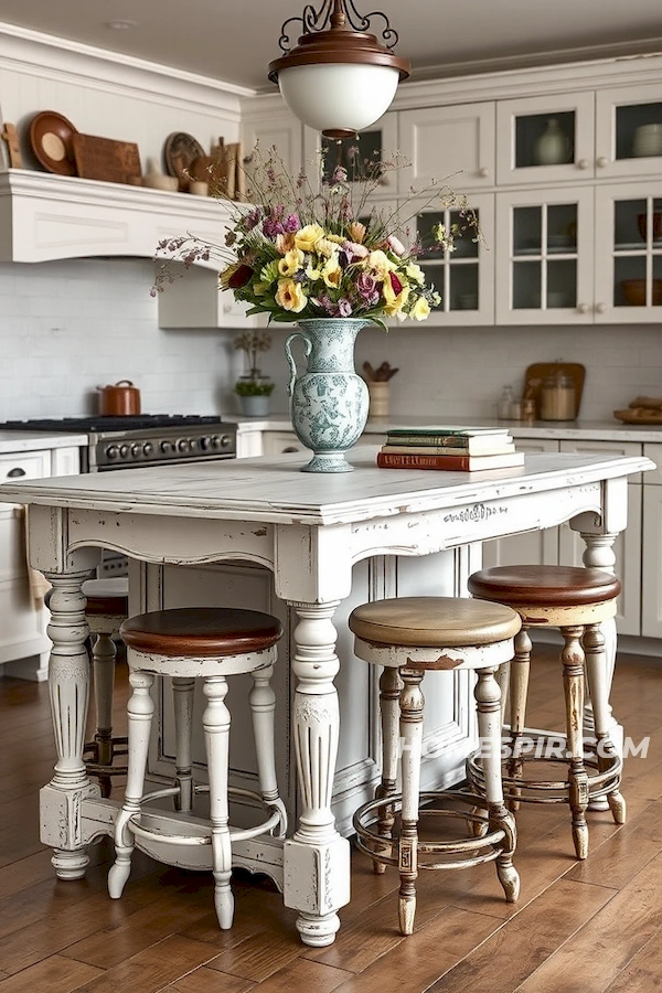 Antique Kitchen Island Brings Vintage Charm