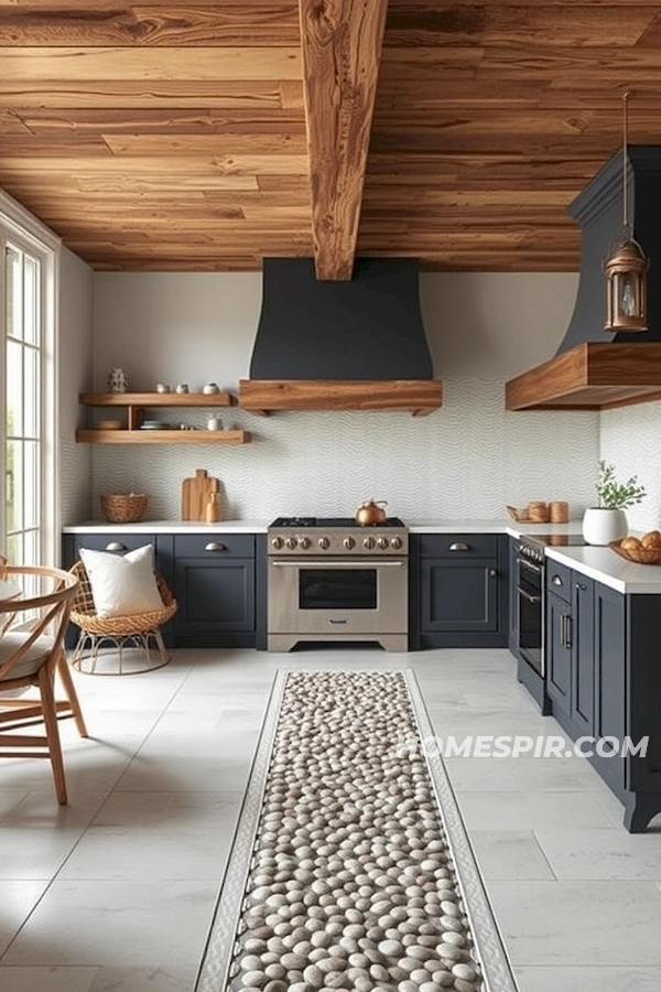 Antique Ship Lantern Lighting in Cozy Kitchen