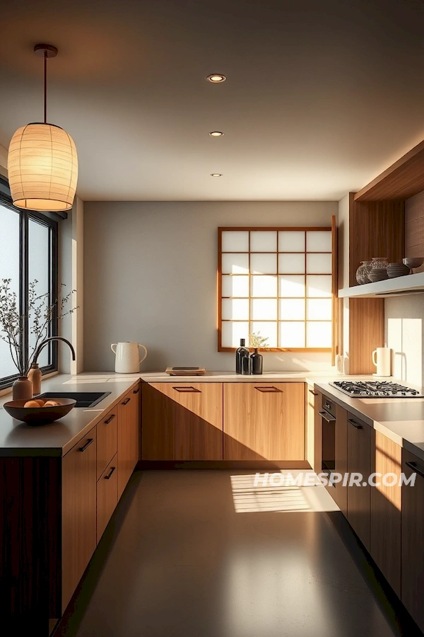 Architectural Light Fixtures in Minimal Kitchen