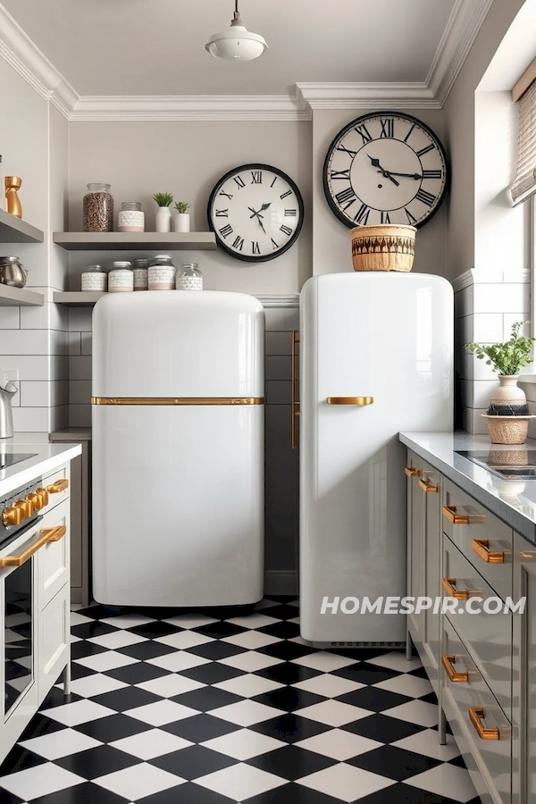 Art Deco Clock in Retro Kitchen